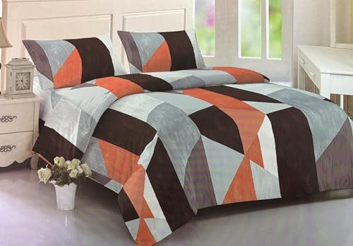 Juego de Sábanas de 3 Piezas - Bajera, Encimera y Funda de Almohada - Sábanas Finas y Frescas para Primavera y Verano, Sábanas para Cama, (D3, 135 cm)