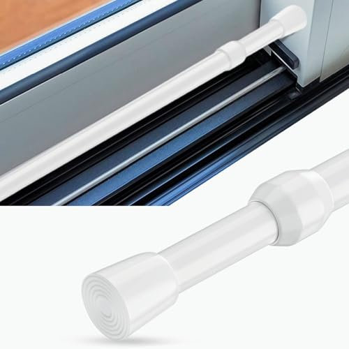 1 Pack Window Security Bars 15.7-27.5 Adjustable Sliding Glass Door Lock Bars Window Stopper Safety Stick Lock Bars with Rubber Tips for Home, 2.2 cm in Diameter