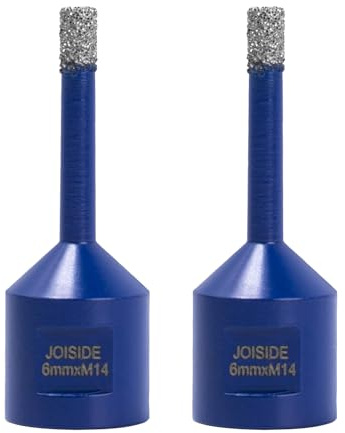 2 Sets Broca de Diamante con 6 mm x M14,Broca para Azulejos, Gres Porcelánico, para Cerámica, Granito, Vidrio, Porcelana, Amoladora Angular Azul