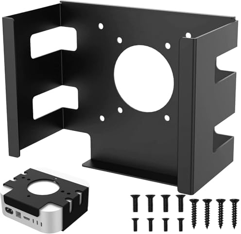 YushengTai Hållare för Mac Mini M4, underbordsfäst VESA-hållare, metallskrivbordsstativ, tillbehör vägghållare, svart