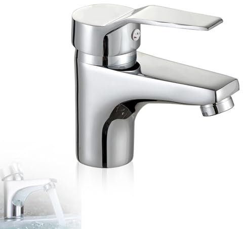 Basin Mixer Tap, Bathroom Sink Taps Monobloc with Hot and Cold Water Basin Taps for Bathroom Washroom Kitchen