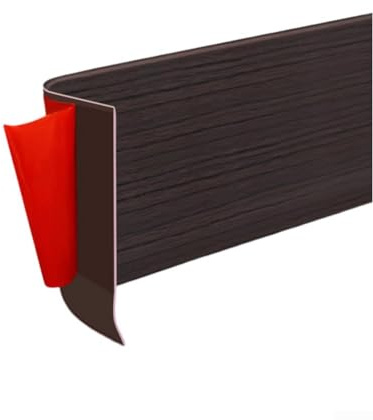 5 meter PVC-golvlist med vattentätt material och upphöjd kantdesign för förbättrad väggtäckning (brun)