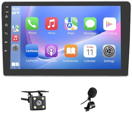 Autoradio 2 DIN per Alfa Romeo Mito 2008-2019 Wireless Carplay Android Auto Touchscreen da 9 con Stereo Auto Bluetooth Navigatore/Telecamera Posteriore/WiFi/Miror Link/Mic/FM/SWC