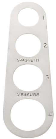 JECOMPRIS Guía para Medir Espaguetis Fácil de Limpiar, para Chefs Profesionales Utensilio para Espaguetis, Acero Inoxidable, 4 Agujeros, Plata, Ligero, Portátil y Uso en Casa