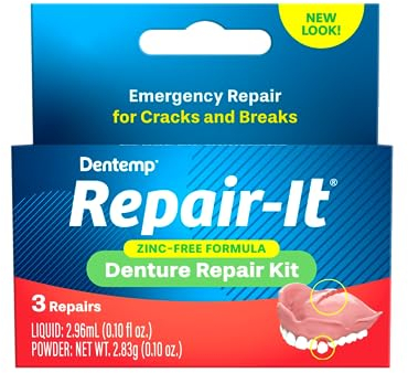 Dentemp Notfallset zur Gebissreparatur mit einfacher und sicherer Anwendung, für 3 Reparaturen