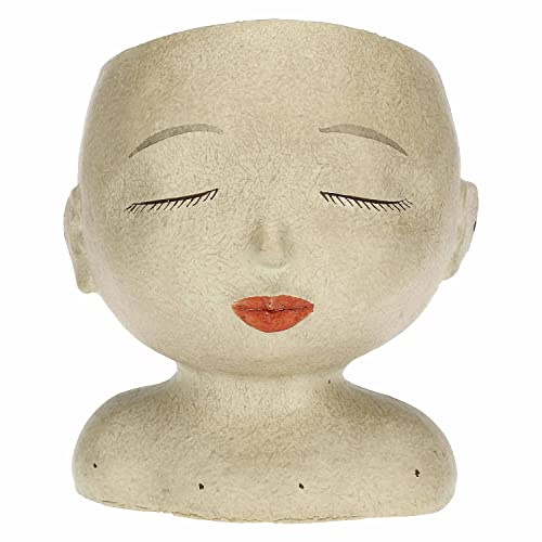 RITUALI DOMESTICI - Medea Cachepot Bibì con Occhi Chiusi - Arredo Casa, Cachepot - Linea Medea - Idea Regalo - Resina - 20x18xh24 cm