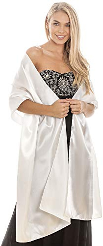 Central Chic Silky Satin Wedding Wrap Stole Shawl Pashmina Scarf Bridal Bridesmaids Parties 2 Sizes S-M L-XL