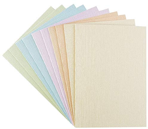 Ideen mit Herz Klappkarten-Set blanko | edel geprägt | 10 Faltkarten (240 g/m²) + 10 weiße Umschläge (120 g/m²) | (PrägungAthen | Pastelltöne, Din C6)