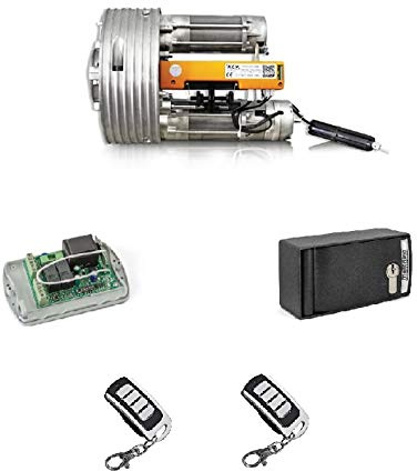 KIT completo Motor (Bimotor) para puerta enrollable Roll 300K para cierre metalico persiana metalica enrollable hasta 300kg de peso, para automatizar puertas de garaje o persianas comerciales