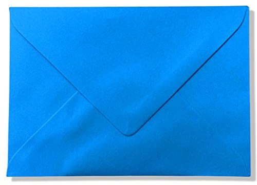 Luxus-Briefumschläge, C6, 162 x 114 mm, 100 g/m², 16,2 x 11,4 cm, Hellblau, 100 Stück