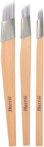 Harris Seriously Good Fitch Paint Brushes Pack Of 3 Cutting In & Control Hobby & Craft 0.5, 0.75, 1, Brown
