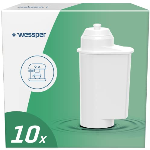 Wessper Vattenfilterpatroner för kaffebryggare, kompatibla med helautomatiska kaffemaskiner Brita Intenza, Siemens EQ EQ6 Series Plus S700 TZ70003, Bosch – 10-pack