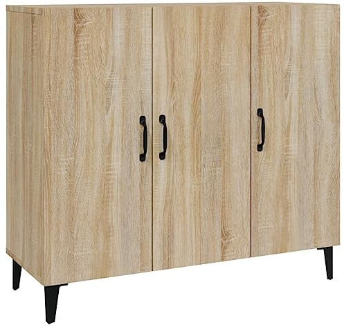 vidaXL Buffet Armoire de Rangement Organisateur de Maison Meuble de Rangement Armoire de Salon Intérieur Chêne Sonoma Bois d'Ingénierie 90x34x80 cm
