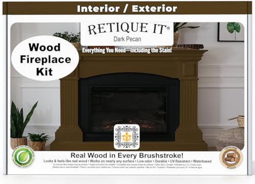 Retique It Wood'n Stain, Real Wood Gel Stain - 2. Fireplace, 70 Pickled Oak, Vintage Blue