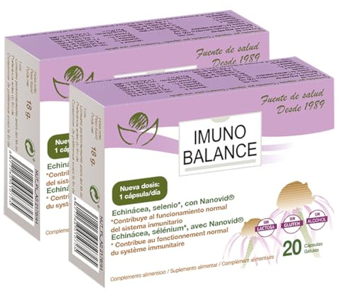Pack 2 Imunobalance 20 cápsulas - Herbetom Bioserum | Con estractos de equinácea, uñade gato, liquen de islandia | Fortalecimiento del sistema inmune