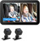 Baby-Autokamera 1080P, 7-Zoll-Baby-Automonitor mit doppelter nach hinten gerichteter Kamera und Nachtsicht, um 360° drehbarer Sicherheits-Autositzspiegelkamera für nach hinten gerichtete Babysitze