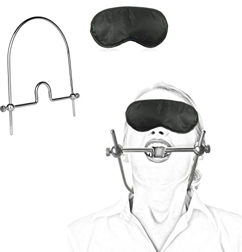 Divaricatore per bocca in acciaio inossidabile con letto sessuale bendato, giocattolo sessuale per coppie, estremamente sexy, bavaglio per donne, bavaglio ad anello, divaricatore per bocca per donne