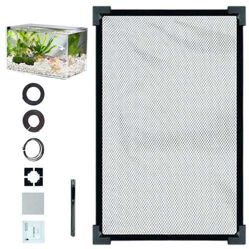 DAGLLGEW Coperchio per acquario, 119 x 50,8 cm, coperchio per acquario anti-salto, magnetico, multiuso, rete a rete impedisce ai pesci e rettili di saltare fuori
