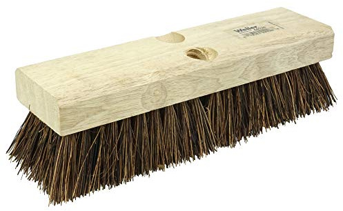 Weiler 44026 Heavy Duty Deck Scrub Brush with Natural Palmyra Bristles for Wooden Decks, Conrete Patios, and Other Rough Surfaces