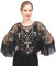 EORUBE 1920s Stola Schal Damen Pailletten Umschlagtücher für Abendkleid Retro Gatsby Party Kostüm Accessoires (Schwarz Gold)