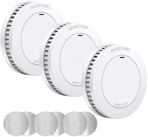 Smoke Alarm for Home,XINDUM Smoke Detectors 10 Years Battery, Fire Alarms with Test/Mute Button and Magnetic Holder, 85dB Audible Alarm for Home Security, Standalone,3 Pack