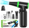 Elektrische Staubgebläse Druckluftspray für PC Reinigung - 130000 U/min 3-Gang Air Duster mit 6000 mAh Akku, 2 Blasdüsen, 3 Antistatikbürsten, Type-C Schnellladung, Compressed Air Luftdruckspray