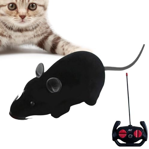 Rata Falsa Móvil Automática – Ratón De Juguete Electrónico Con Control Remoto | Juego Interactivo De Persecución De Gatos | Superficie Flocada Para Caminar En Cuatro Direcciones | Simulación De Presa