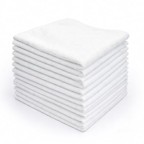 PAMEX - Paño Microfibra Super Star 40x40 Blanco, Ligeros, Absorbentes - 12 Unidades