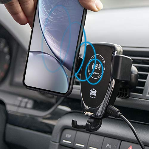 Handyhalterung Auto mit Ladefunktion/Wireless Car Charger, Handyladegerät, Handyhalterung, Kabelloses Ladegerät, Induktives Laden, für alle Smartphones mit Qi-Standard/mit Halterung an der Lüftung