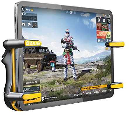Ozkak Tablet Game Controller Schnellfeuer Rapid Fire Mobile 4 Trigger 6 Finger Joystick Gamepad für PUBG COD iPad Android