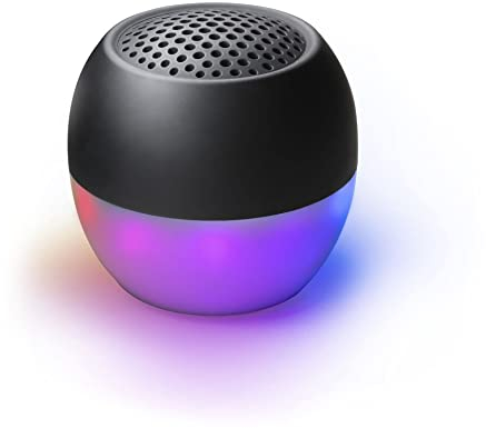 Boompods Soundflare Tide Bluetooth Lautsprecher - IPX6 wasserdichte Musikbox aus Ozeanplastik, Selfie-Funktion & Beleuchtung, Outdoor Lautsprecher für Handy, Reisen, 5 Std Spielzeit, Schwarz