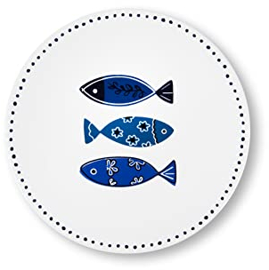 Excelsa Ocean Topfuntersetzer, Keramik Dolomit und Kork, 16 x 16 cm