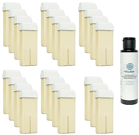 100 ml fettlösligt hårborttagningsvax - påfyllning för manipulering för rulle varmare vaxvax hårborttagning 23 stycken - Talk + hyllning olja efter vax Anyskin 100 ml