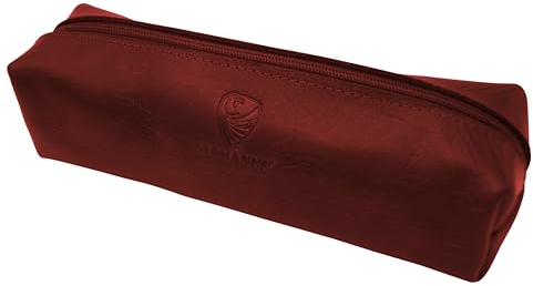 GERMANUS Federmäppchen Schlamper, Leder - Made in EU (Rot)