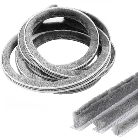 10 m Junta para puerta, 5 mm (ancho) x 12 mm (diámetro), para puertas, ventanas, armarios, burlete para puertas