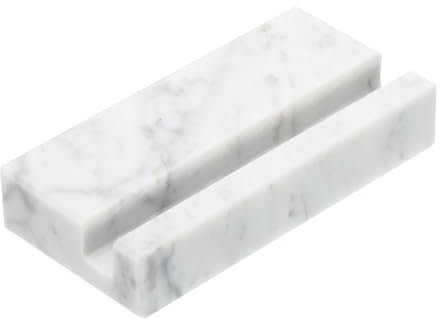 PATIKIL Visitenkartenhalter für den Schreibtisch, Marmor Visitenkartenhalter aus Steine, Kartenständer Organizer zur Präsentation von Karten im Büro, weiß