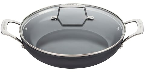 Le Creuset Essential Non-stick Ceramic Shallow Braiser with Glass Lid, 3.5 qt.​
