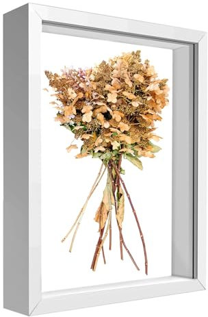 Leylve 3D Bilderrahmen zum Befüllen, 20x29 cm, 3D Rahmen A4, Bilderrahmen Tief zum Befüllen für Fotos, Sträuße, Zeichnungen, Erinnerungsstücke, DIY Kunstwerke, Medaillen(Weiß)