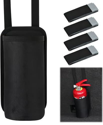 Gudalea Sac de Rangement pour Extincteur, Sac D'extincteur de Voiture Portable, Peut Contenir pour Boissons, Téléphones Portables, Parapluies, avec 4 Sangles Velcro de 3 Longueurs Différentes