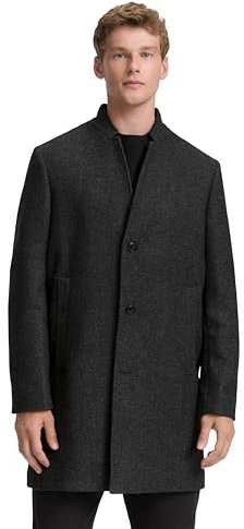 TOM TAILOR Denim Uomo 1046905 Cappotto, 32525-Grey Big Herringbone Optic, M, 32525 - Grigio Big Herringbone Optic, M