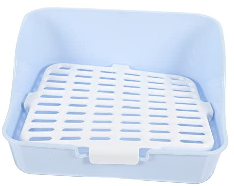 EXAOMBLE Toilette per Animali Piccola Vasino per Conigli e Roditori con Base Filtrante Antiodore e Rimovibile Accessori per Pet Training Efficiente e Facile da Pulire per Conigli Porcellini