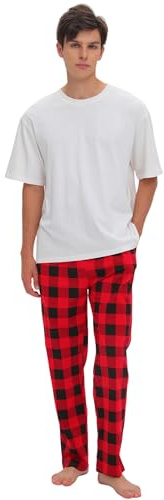 SAMGU Pantalon de Pyjama Homme Bas de Pyjama Coton, Bas de Pyjama à Vêtements de Nuit & de Détente Long Pantalon pour Homme