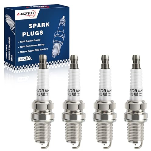 Iridium Spark Plugs 4 Pack 7092 BKR6EGP Fit for Toyota Camry RAV4 Celica Solara Matrix Corolla Highlander, Dodge Neon, Pontiac Vibe, Scion tC xB, Honda CRZ, Subaru Forester Impreza, Acura Integra