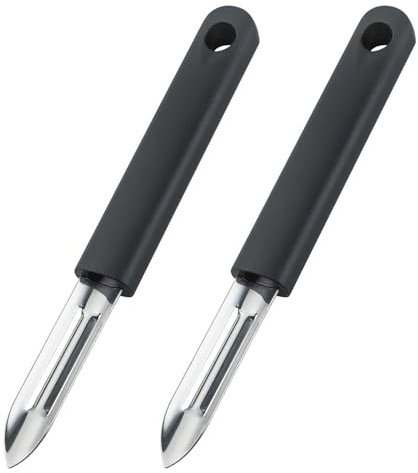 Set da 2 Pezzi Nero con Pelapatate e Pelaverdure per Patate, Carote, Cetrioli, Mele