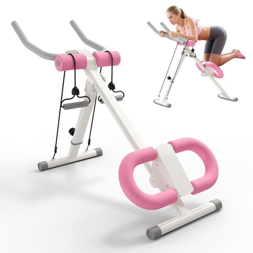 KEY2FUN Ab Machine, Adjustable Ab Workout Equipment, Ab Trainer Machine for Abs Workout, Ab Workout Machine for Body Shaping Foldable Waist Trainer at Home Gym