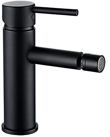 Toilet Bidet Faucet, Brass Basin for Bathroom, Single Handle Cold and Hot Water Tap,Matte Black(Matte Black)