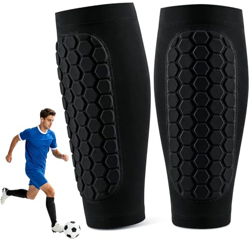 Kiiwah Protège Tibias de Football Shin Guards avec Coussinets Cellulaires Antichoc, Légers Respirants Antidérapants Manchon de Protection des Mollets pour Enfants, Adolescents et Adultes