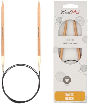 KnitPro Basix Beech Fixed Circular Needles 24 (60cm) | 5.50mm