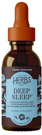 Herbs Etc. - Deep Sleep - Natural Herbal Supplement - Non-Habit Forming - 2 oz Liquid Extract (Contains Fresh Extracts of California Poppy, Valerian, Passionflower, Chamomile, Lemon Balm)