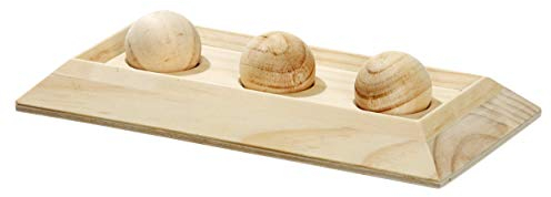 Karlie Brain Train Board, Nagerspielzeug, 3 Kugeln, Holz, Natur, 30x15x6 cm